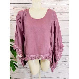 💫EARTHBOUND Mauve Bohemian Fringe Top Blouse One Size